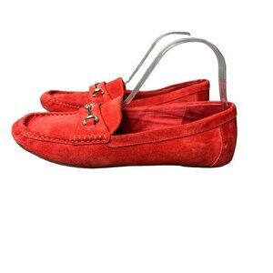 Isaac Mizrahi‎ Live Women's 8.5W Horsebit Suede Loafers Orange-Red